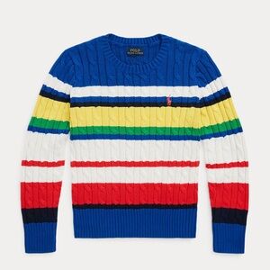 Polo by Ralph Lauren Striped Crewneck Sweater - Blue, Yellow, Red